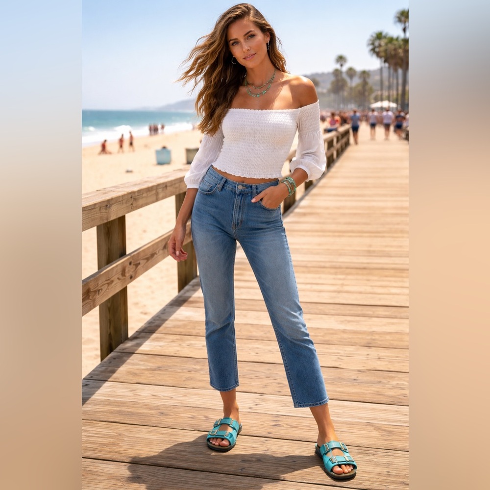 Frame Le Jane Crop Blue Jeans, Size 27